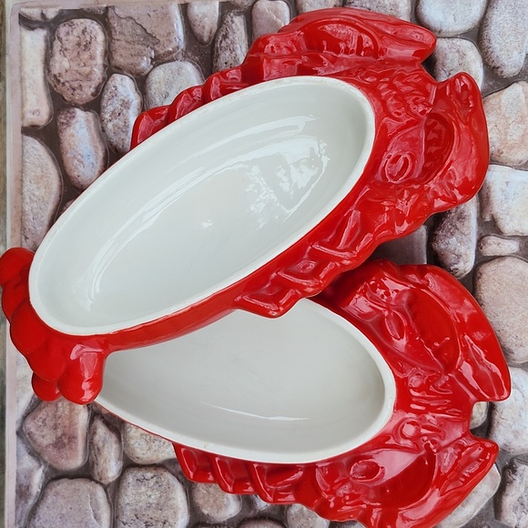 HALL MID-CENTURY LOBSTER DISHES SET OF 2 - Picture 10 of 10